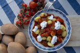 Gnocchi con salsa de tomates.