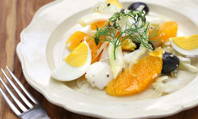 Ensalada de bacalao con naranjas