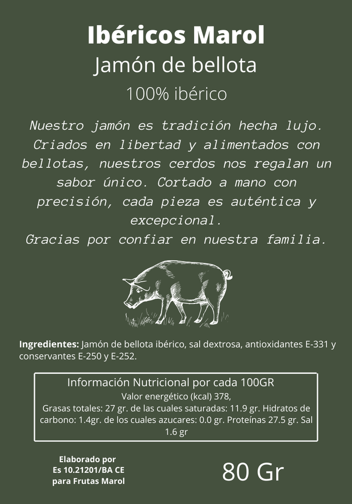 
                  
                    Jamón 100% ibérico loncheado
                  
                